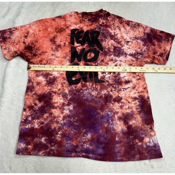 Vtg 90s Fear No Evil Luke 10.19 Jesus Single Stitch Tie-Dye T-Shirt Size Large - Picture 7 of 10